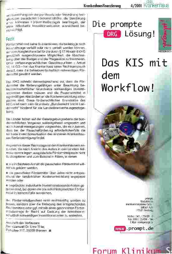 Vorschauseite 3: Pauschale Krankenhausförderung - Rechtsanspruch des Krankenhauses ode im Belieben der Länder?