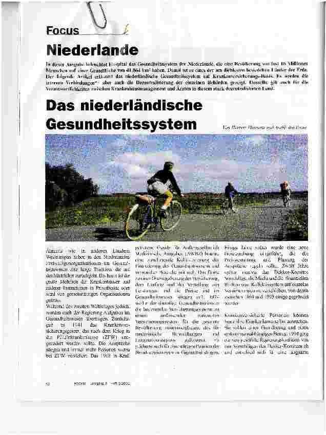 Vorschauseite 1: Das niederländische Gesundheitssystem