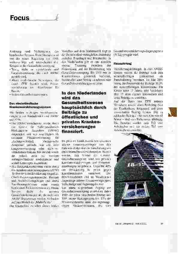 Vorschauseite 2: Das niederländische Gesundheitssystem