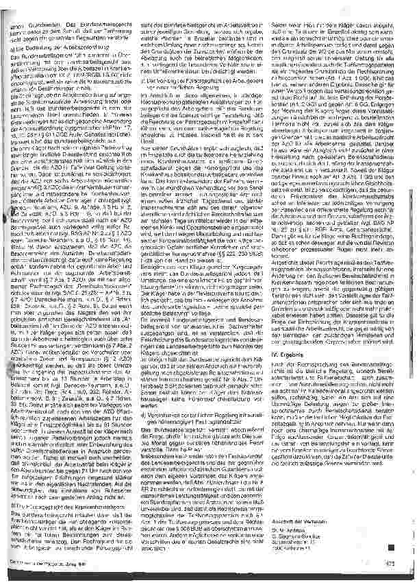 Vorschauseite 2: Höchstzahl zulässiger Bereitschaftsdienste