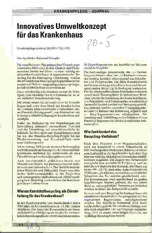 Vorschauseite 1: Innovatives Umweltkonzept für das Krankenhaus