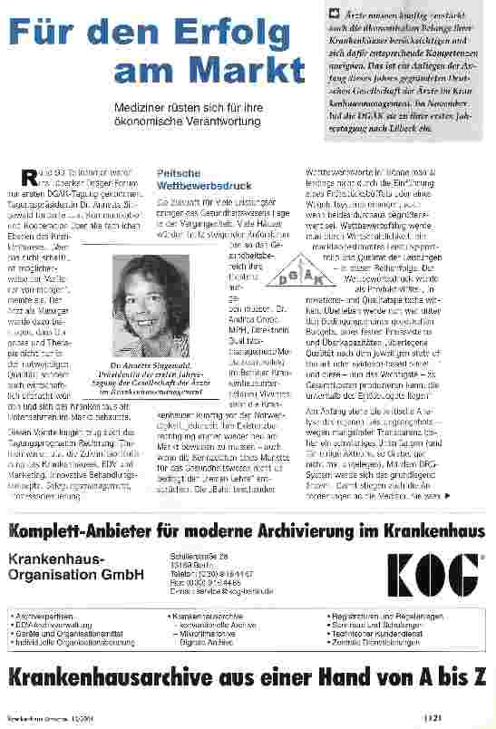Vorschauseite 1: Für den Erfolg am Markt Mediziner rüsten sich für ihre ökonomische Verantwortung