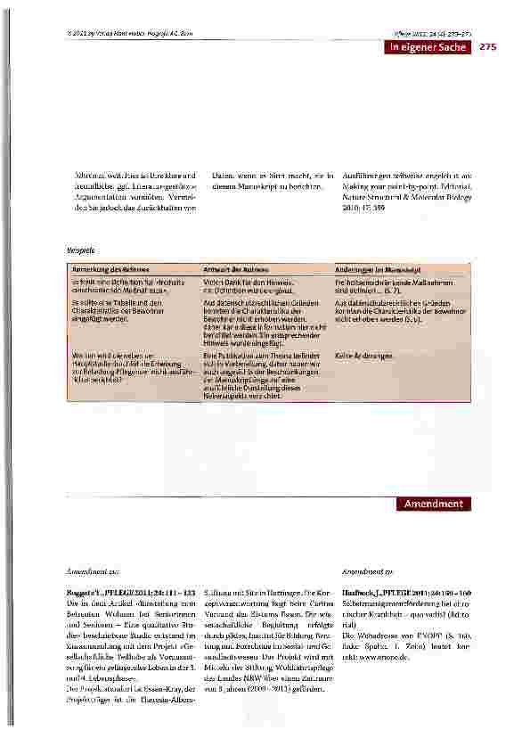 Vorschauseite 3: Refereereport und Punkt-für-Punkt-Bearbeitungsprotokoll