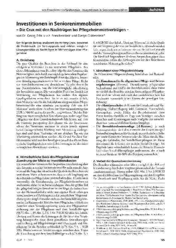 Vorschauseite 1: Investitionen in Seniorenimmobilien