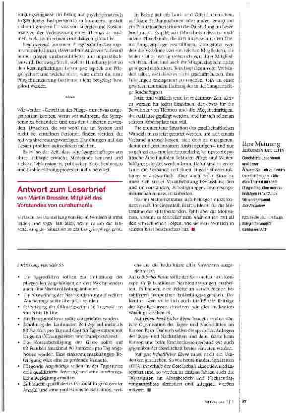 Vorschauseite 2: Von Entlisberg nach Adliswil? Ein Leserbrief
