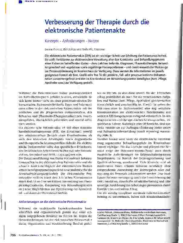 Vorschauseite 1: Verbesserung der Therapie durch die elektronische Patientenakte