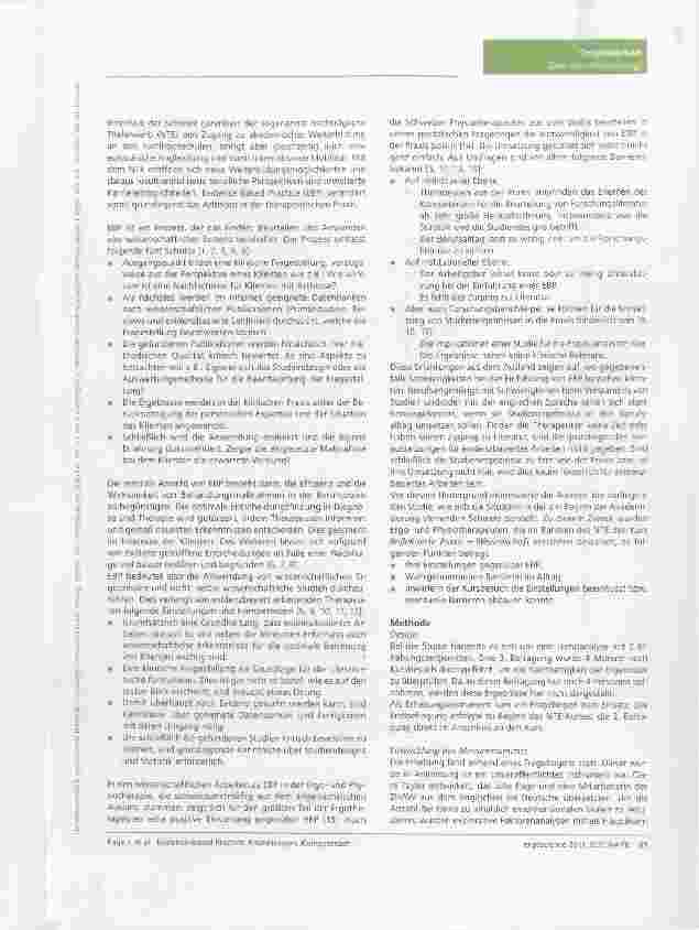 Vorschauseite 2: Evidence-Based Practice: Einstellungen, Kompetenzen und Barrieren bei Ergound Physiotherapeuten. Ergebnisse einer Kursevaluation an der Zürcher Hochschule für Angewandte Wissensch…