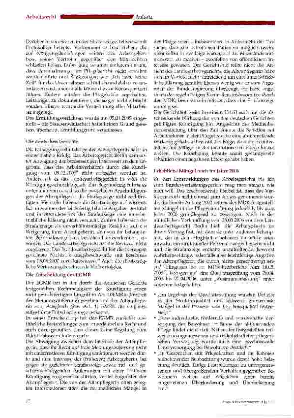 Vorschauseite 2: Gerechte Entschädigung für Fehlentscheidungen zur Kündigung einer Whistleblowerin
