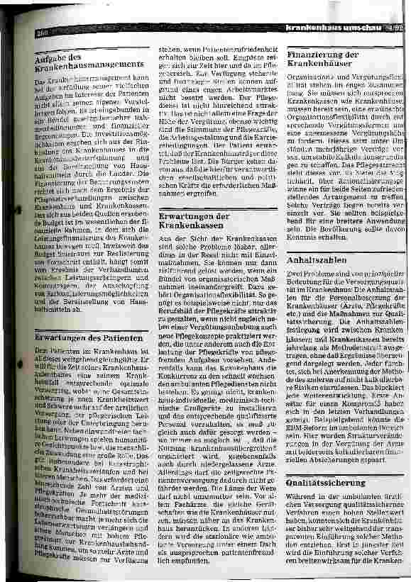Vorschauseite 2: Patient und Krankenhaus aus der Sicht der gesetzlichen Krankenkassen