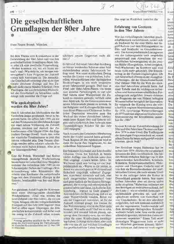 Vorschauseite 1: Die gesellschaftlichen Grundlagen der 80er Jahre