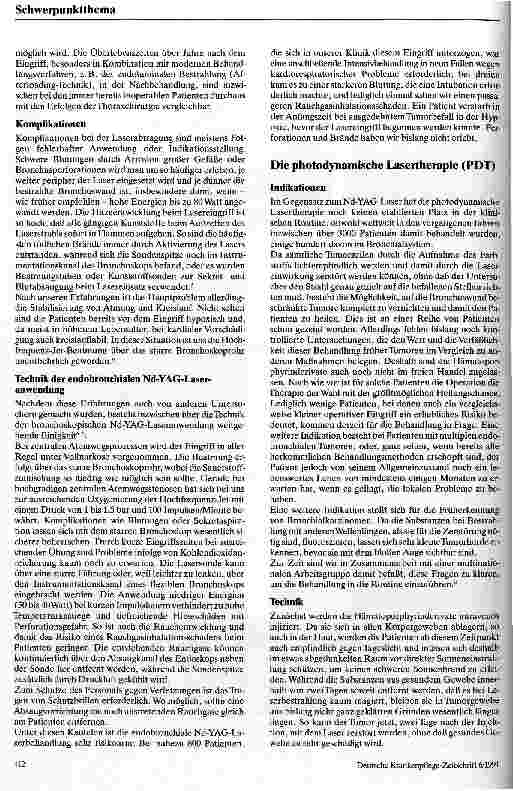 Vorschauseite 4: Möglichkeiten der endoskopischen Laserbehandlung im Tracheobronchialsystem