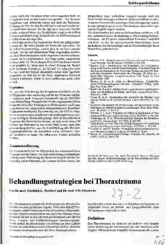 Vorschauseite 5: Möglichkeiten der endoskopischen Laserbehandlung im Tracheobronchialsystem