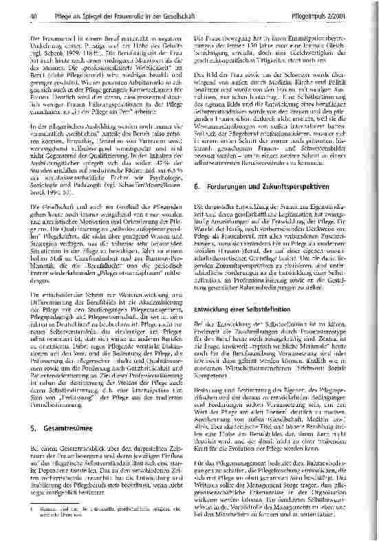 Vorschauseite 4: Pflege als Spiegel der Frauenrolle in der Gesellschaft Einflüsse der Frauenemanzipation auf die Entwicklung der Pflegeberufe
