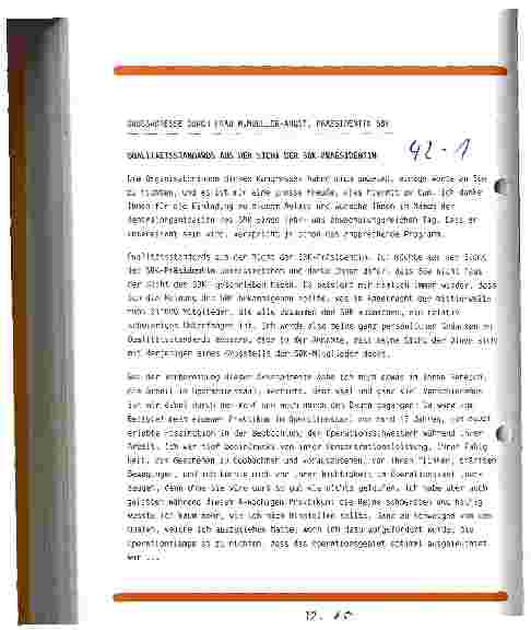 Vorschauseite 1: Qualitätsstandards aus der Sicht der SBK-Präsidentin