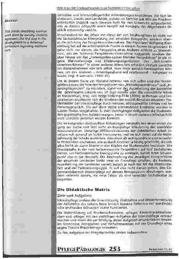 Vorschauseite 2: Der Strukturgitterumsatz in der Fachdidaktik Intensivpflege