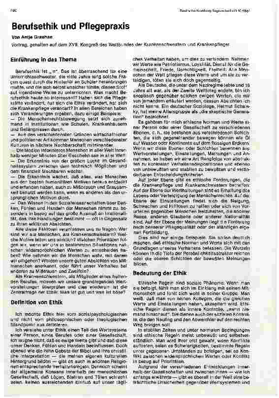Vorschauseite 1: Berufsethik und Pflegepraxis