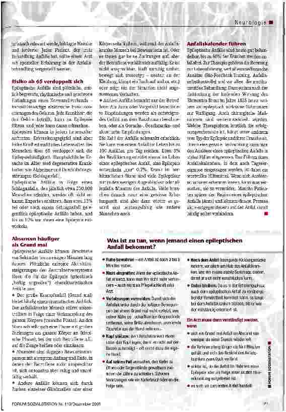 Vorschauseite 2: Epilepsie - kein Fall für Vorurteile