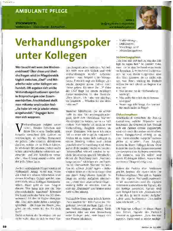 Vorschauseite 1: Verhandlungspoker unter Kollegen