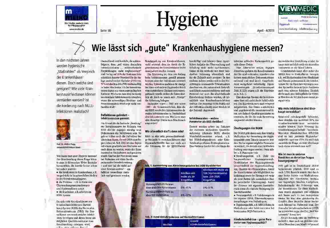 Vorschauseite 1: Wie lässt sich „gute Krankenhaushygiene messen?