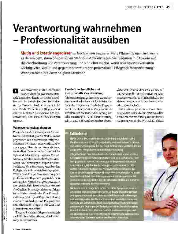 Vorschauseite 1: Verantwortung wahrnehmen - Professionalität ausüben