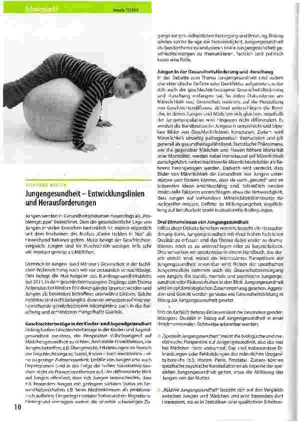 Vorschauseite 1: Jungengesundheit - Entwicklungslinien und Herausforderungen