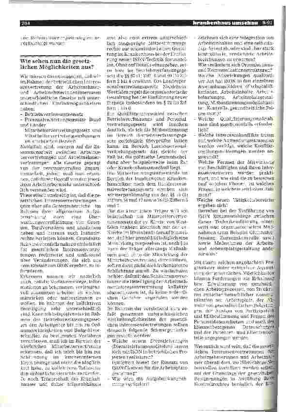 Vorschauseite 2: ISDN-Mitarbeitervertretung und organisatorische Gestaltung im Krankenhaus bei der Einführung