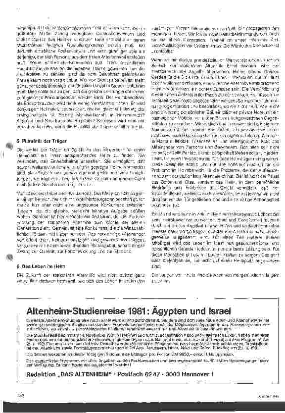 Vorschauseite 4: Die Zukunft der stationären Altenhilfe Bayr. Staatsministerium für Arbeit und Sozialordnung