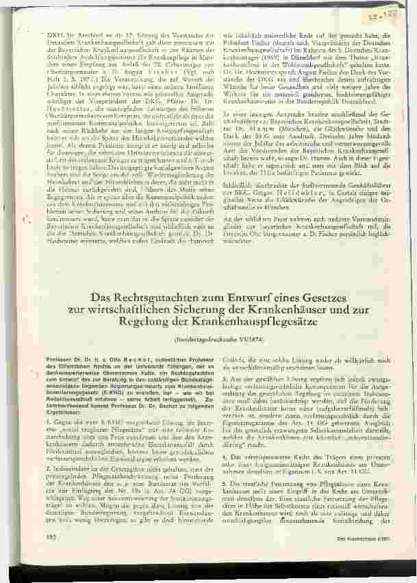 Vorschauseite 1: Das Rechtsgutachten zum Entwurf des KHG