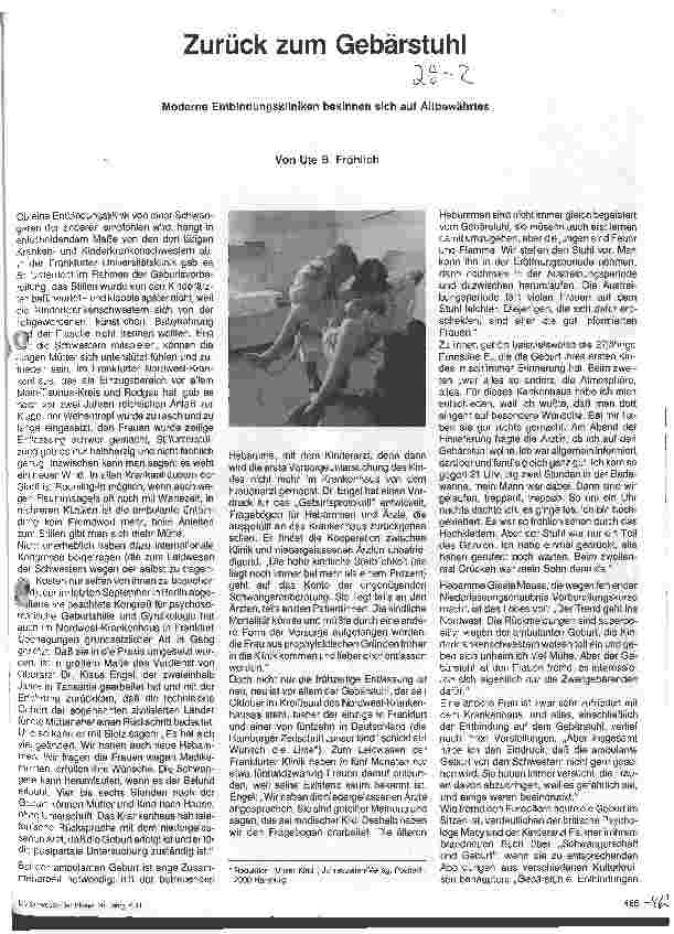 Vorschauseite 1: Zurück zum Gebärstuhl