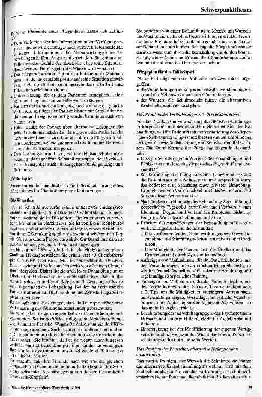 Vorschauseite 4: Psycho-soziale Aspekte in der Pflege zytostatisch behandelter Patienten