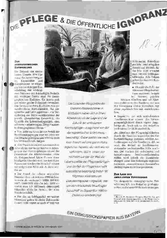 Vorschauseite 1: Die Pflege und die öffentliche Ignoranz