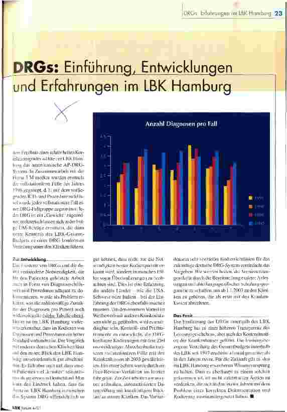 Vorschauseite 1: DRGs: Einführung, Entwicklungen und Erfahrungen im LBK Hamburg