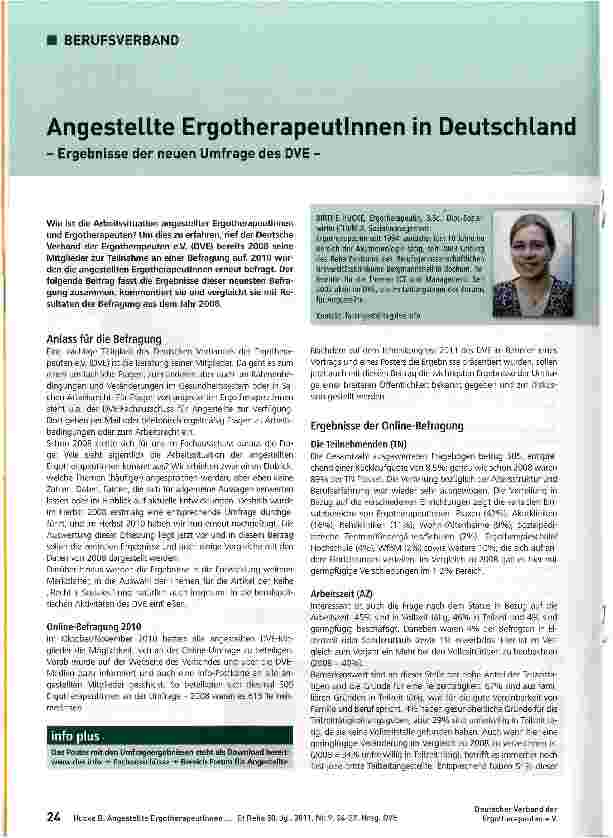 Vorschauseite 1: Angestellte Ergotherapeutinnen in Deutschland