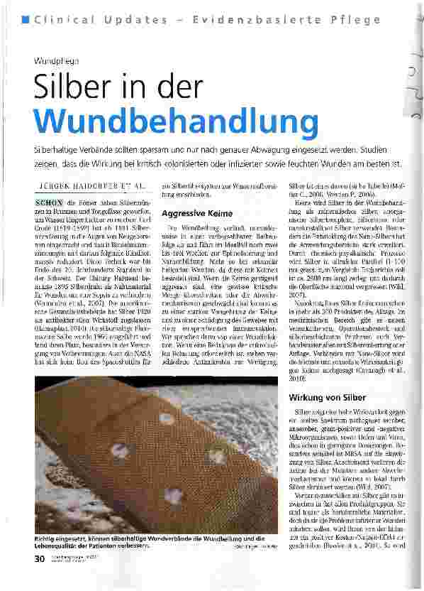 Vorschauseite 1: WundpflegeSilber in der Wundbehandlung