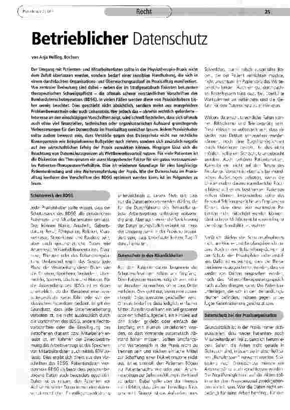 Vorschauseite 1: Betrieblicher Datenschutz