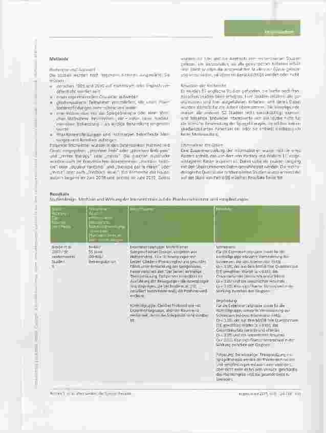 Vorschauseite 2: Wirksamkeit der Spiegeltherapie zur Verminderung von Phantomempfindungen und -schmerzen: eine systematische Übersichtsarbeit