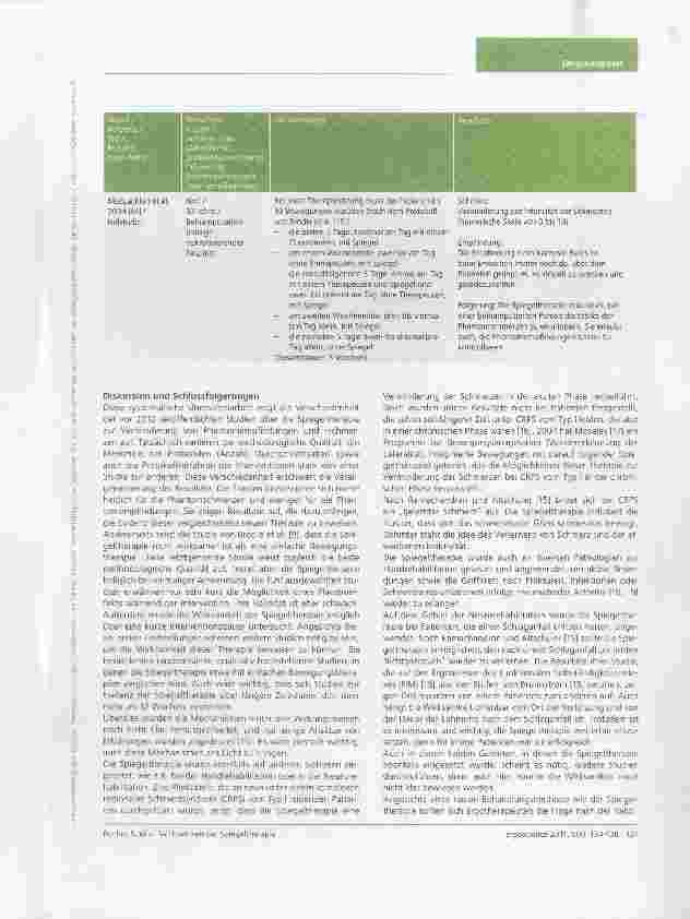 Vorschauseite 4: Wirksamkeit der Spiegeltherapie zur Verminderung von Phantomempfindungen und -schmerzen: eine systematische Übersichtsarbeit