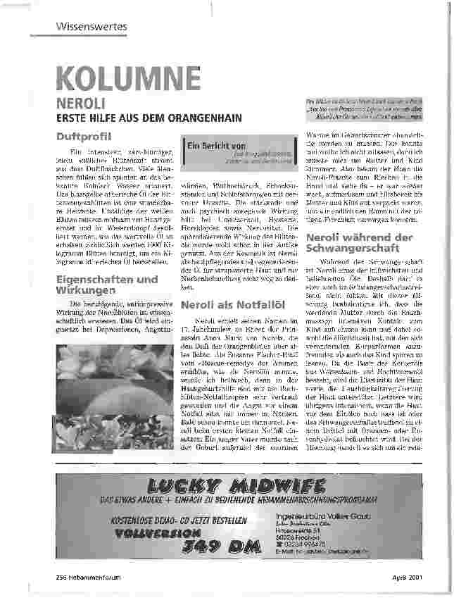 Vorschauseite 1: KOLUMNENEROLI - ERSTE HILFE AUS DEM ORANGENHAIN
