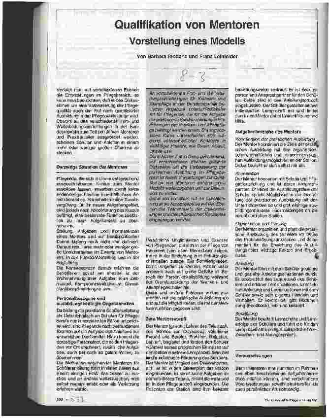 Vorschauseite 1: Qualifikation von Mentoren - Vorstellung eines Modells