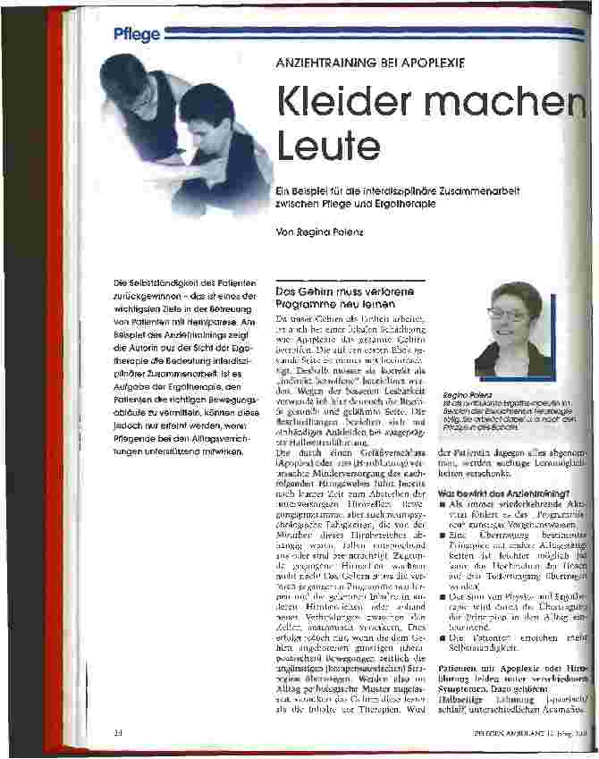 Vorschauseite 1: Kleider machen Leute Anziehtraining bei Apoplexie