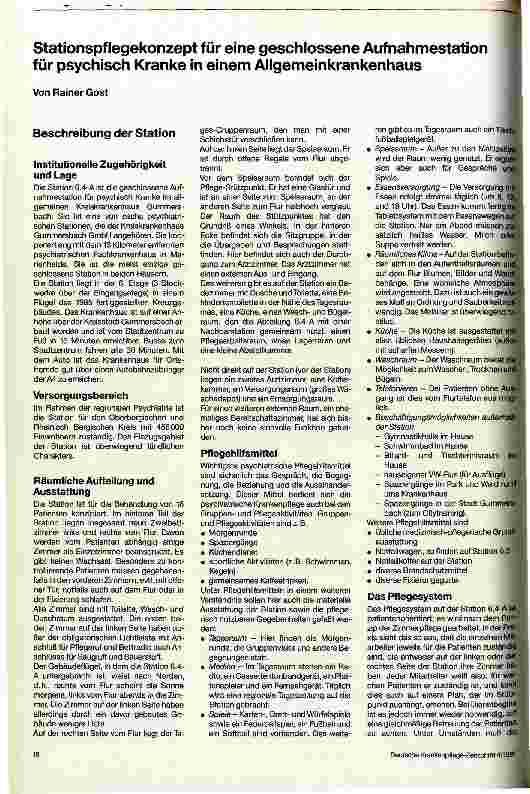 Vorschauseite 1: Das Stationspflegekonzept