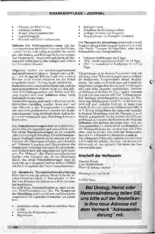 Vorschauseite 4: Welche Aufgaben hat das Pflegepersonal nach einer Nierentransplantation