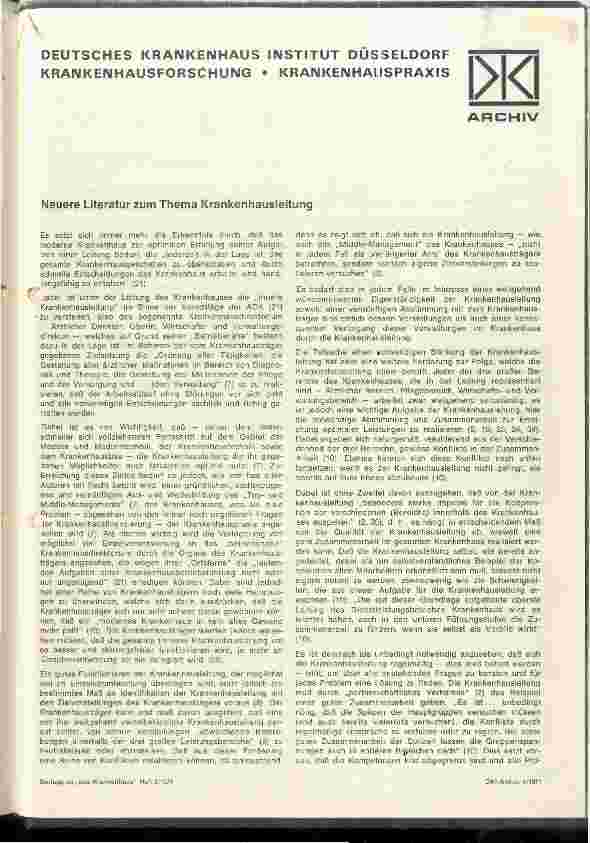 Vorschauseite 1: Neue Literatur zum Thema Krankenhausleitung