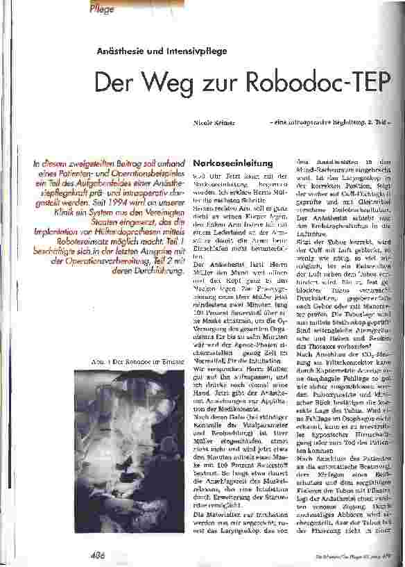 Vorschauseite 1: Der Weg zur Robodoc-TEP - eine intraoperative Begleitung, 2. Teil -