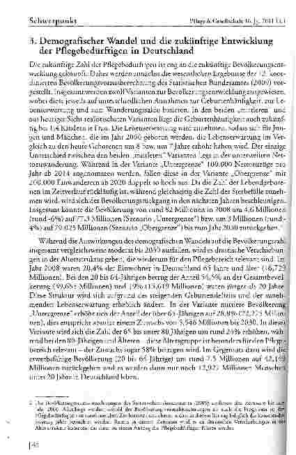Vorschauseite 5: Demografischer Wandel und der Arbeitsmarkt für Pflege in Deutschland: Modellrechnungen bis zum Jahr 2030