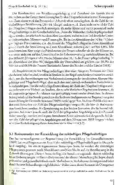 Vorschauseite 6: Demografischer Wandel und der Arbeitsmarkt für Pflege in Deutschland: Modellrechnungen bis zum Jahr 2030