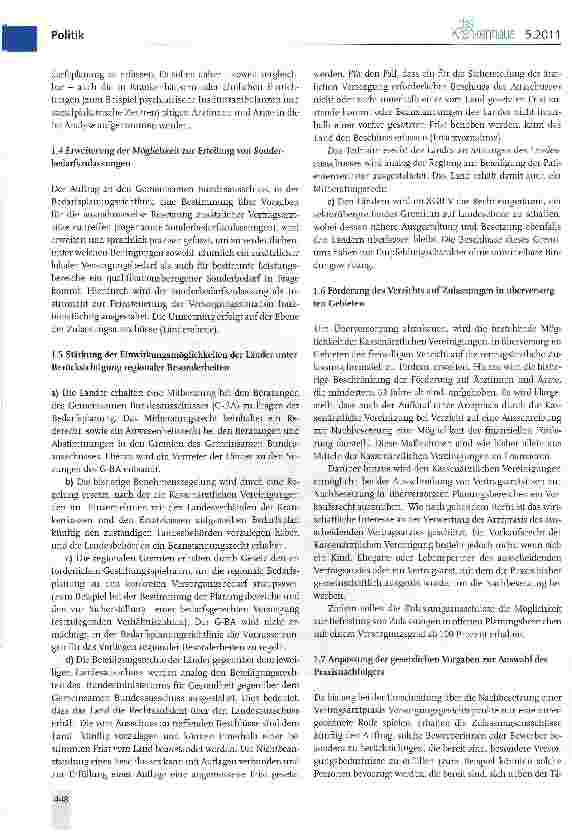 Vorschauseite 3: Dokumentation: Eckpunkte der Regierungskoalition zum Versorgungsgesetz (Auszüge)