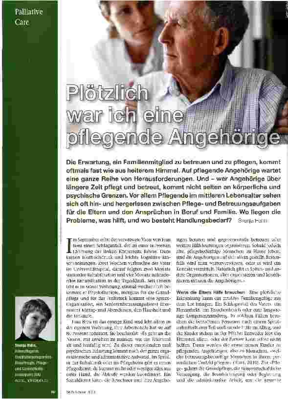 Vorschauseite 1: Plötzlich war ich eine pflegende Angehörige