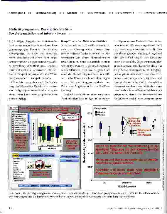 Vorschauseite 1: Statistikprogramme: Deskriptive Statistik Boxplots erstellen und interpretieren