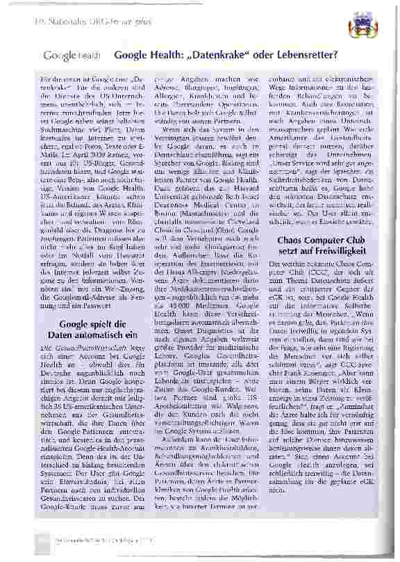 Vorschauseite 2: eGK war gesternChancen und Risiken von Google, Facebook und Co.